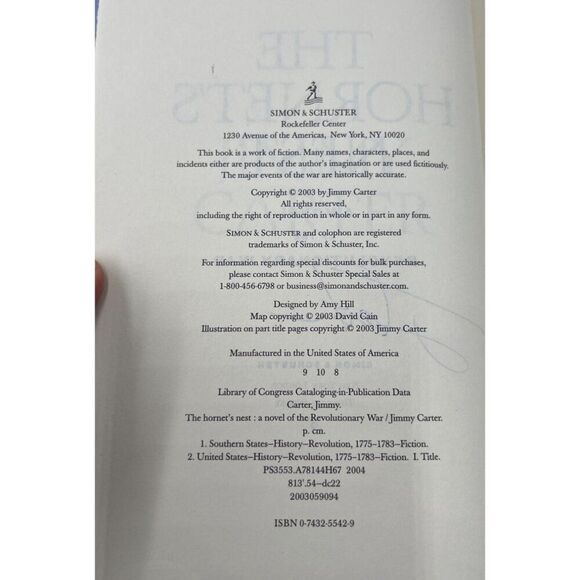 President Jimmy Carter Signed Book The Hornets Nest Hardcover DJ JSA COA - Picture 6 of 8